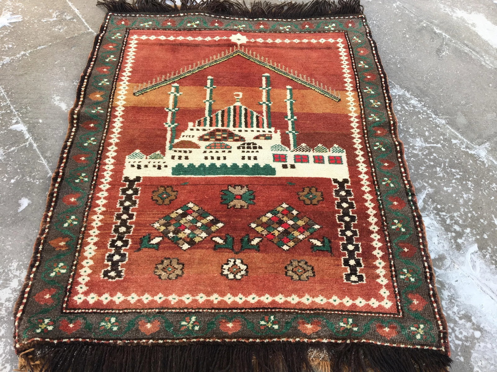 1970s Vintage Turkish Miniature Rug - 2"²9"³ × 3"²4"³ - 3