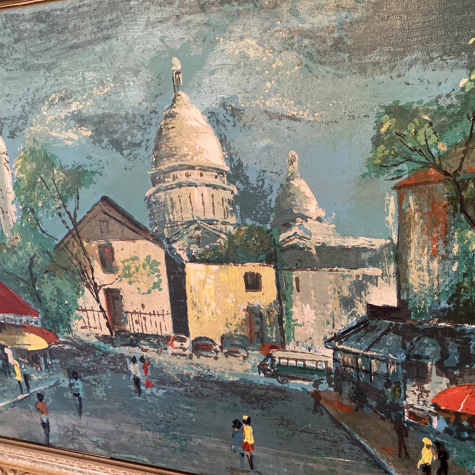 Original French Impressionist Oil Painting of Paris Street Scene Signed Saint - 2