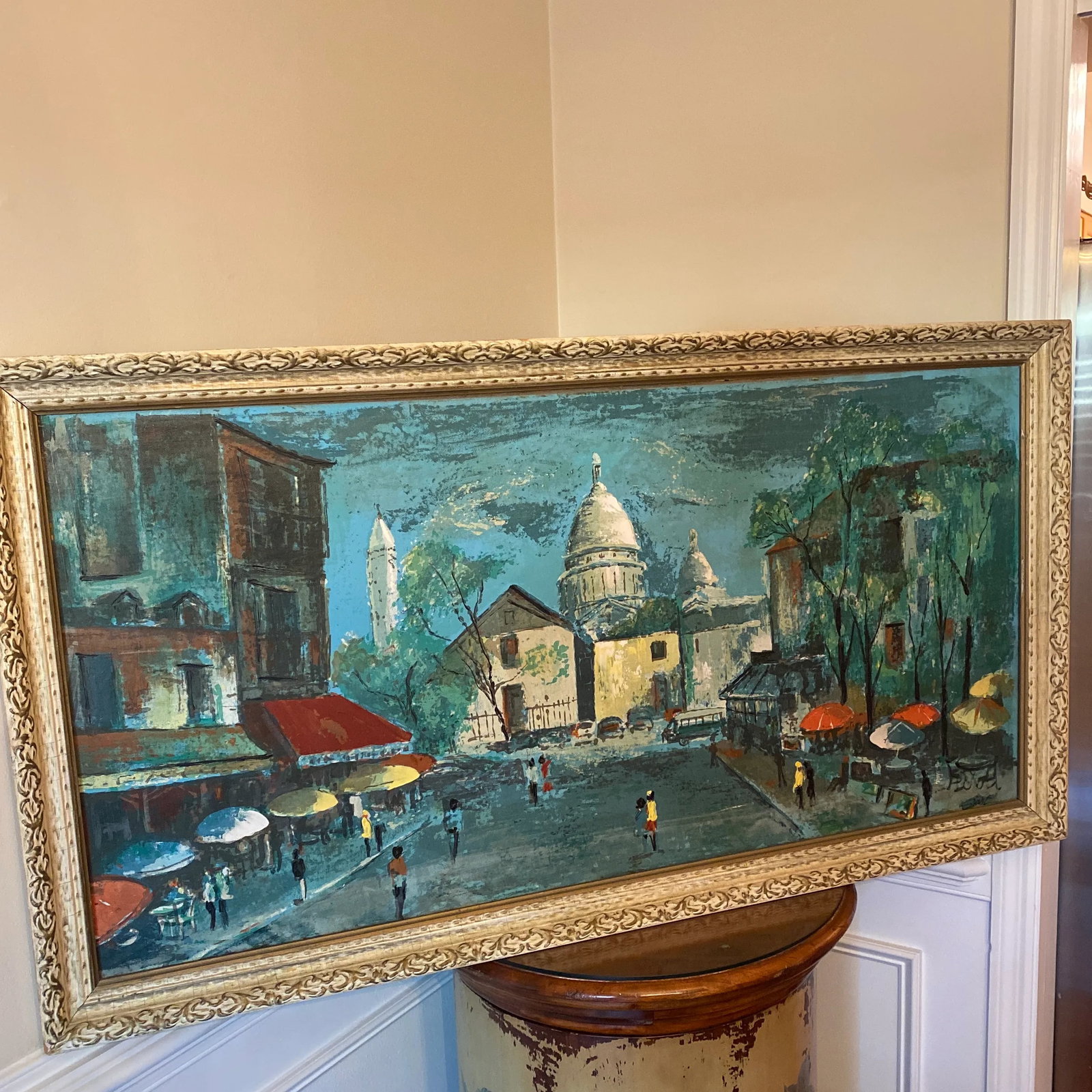 Original French Impressionist Oil Painting of Paris Street Scene Signed Saint - 6