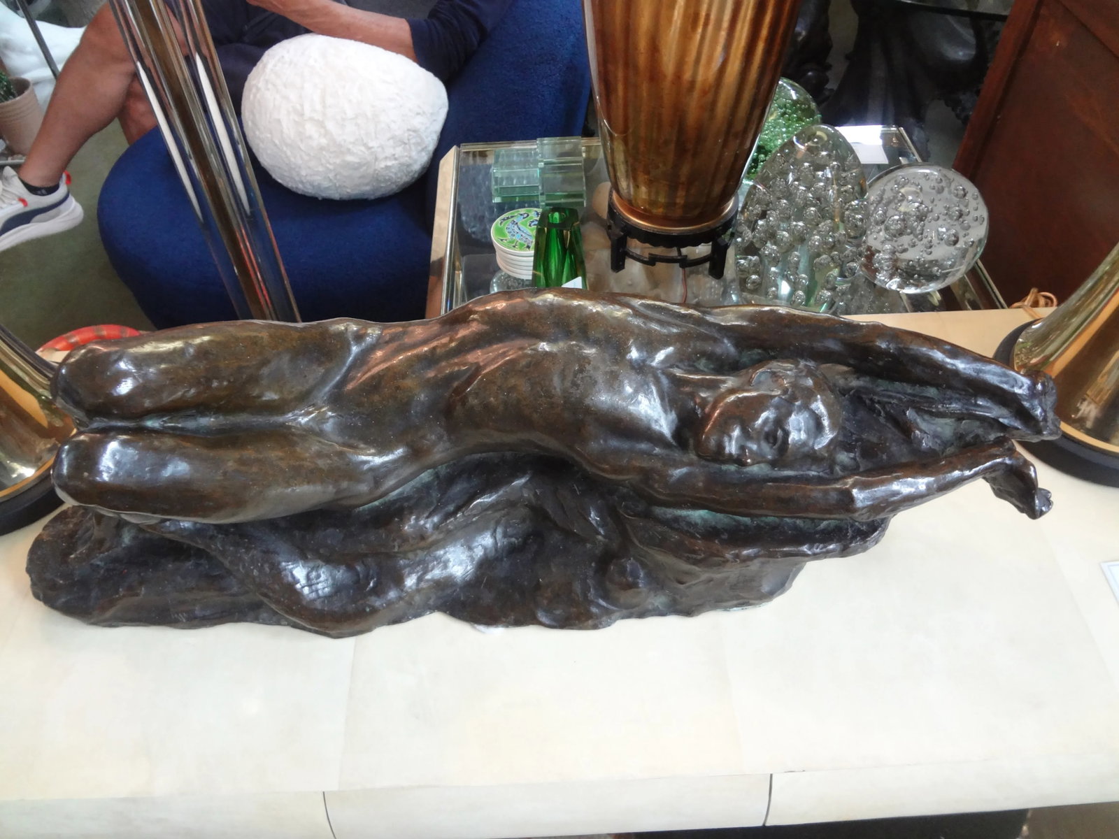 Italian Art Deco Bronze Sculpture of a Nude Male - 10