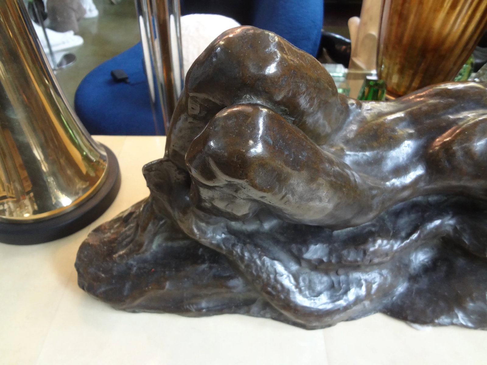 Italian Art Deco Bronze Sculpture of a Nude Male - 6