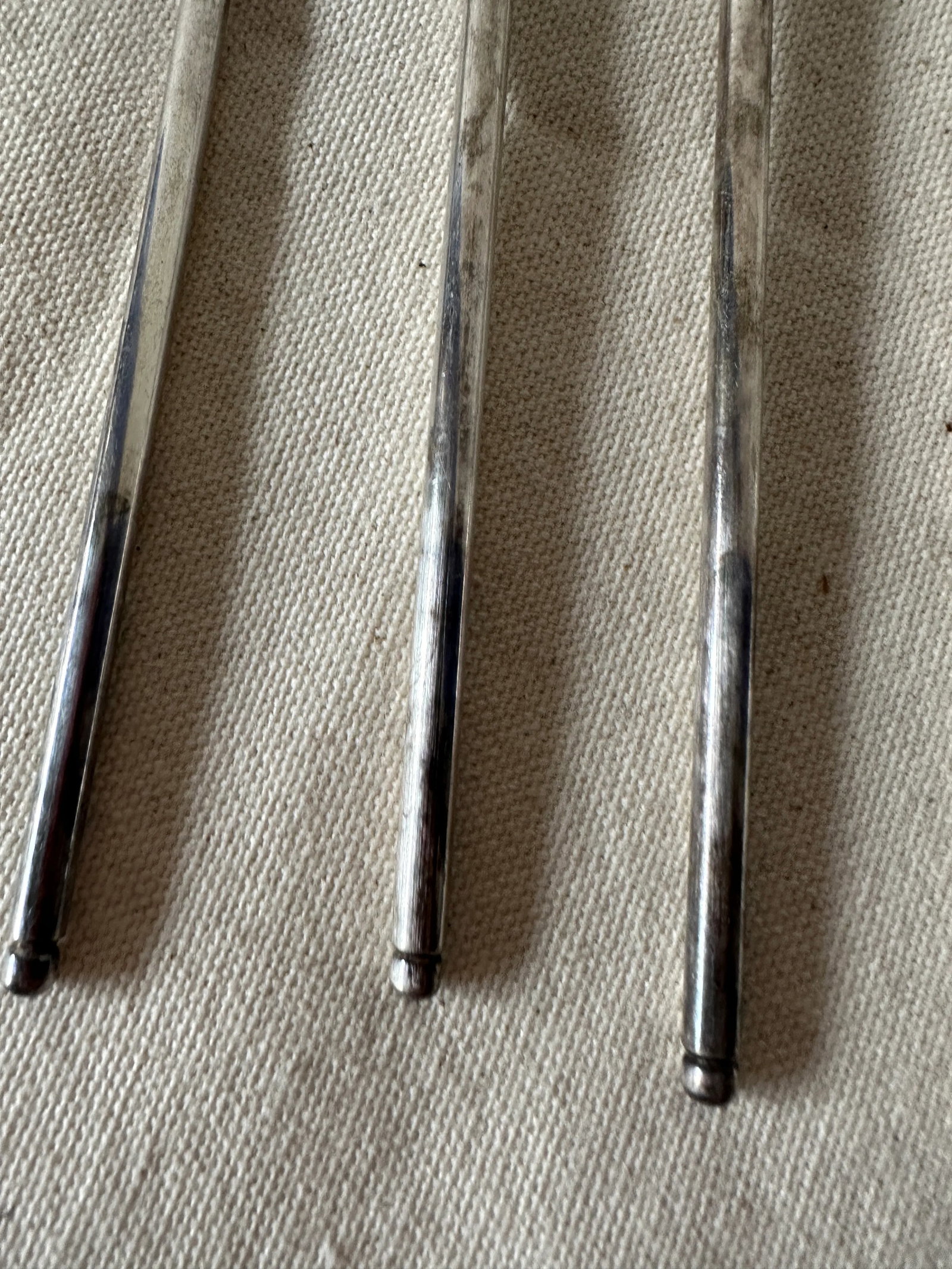 1970s Silver-Tone Metal Italian Elephant Cocktail Stirrers- Set of 6 - 6