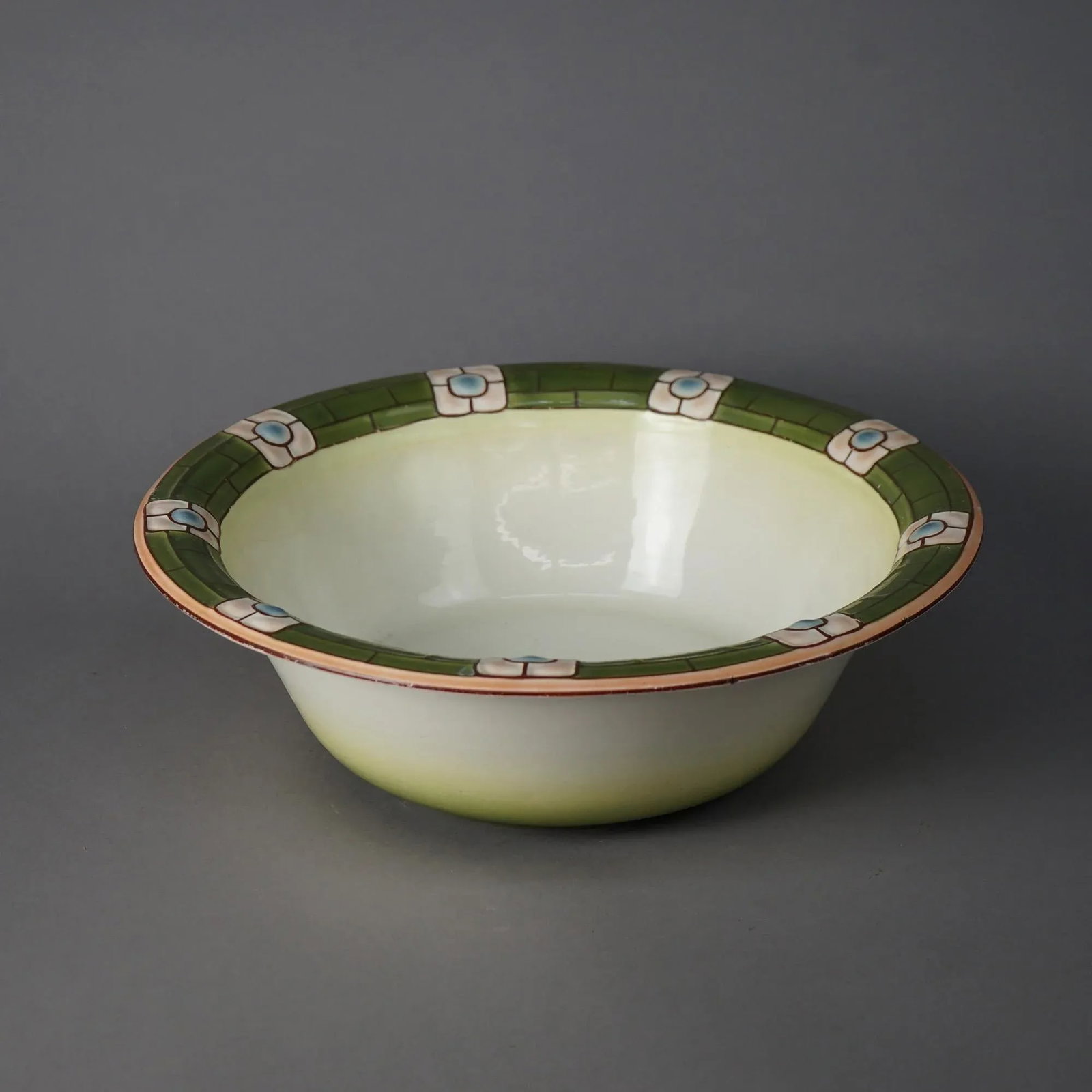 Antique Arts & Crafts Mission Porcelain Stylized Ecla Bowl & Pitcher Set, Circa 1910 - Set of 3 - 7