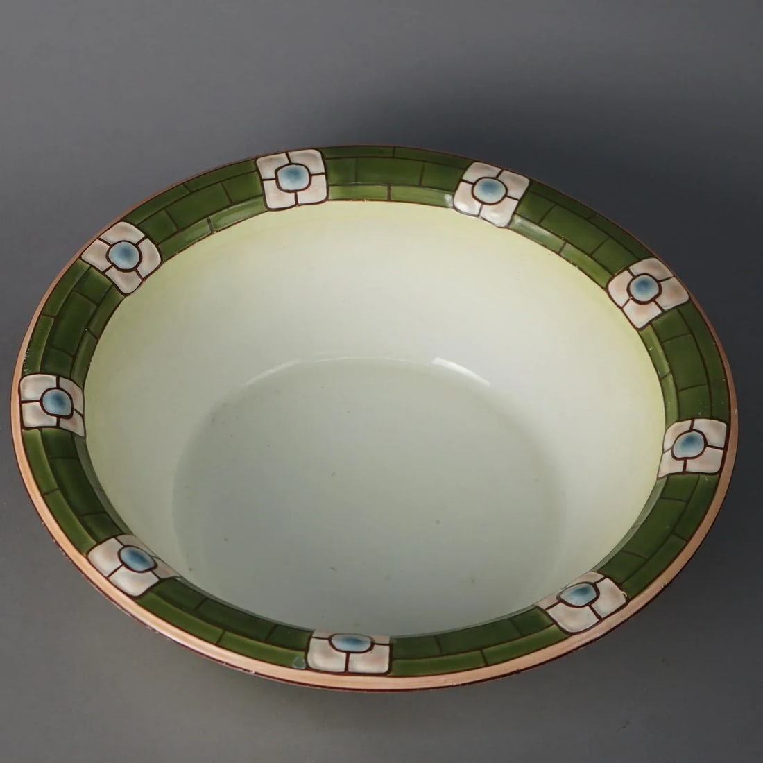 Antique Arts & Crafts Mission Porcelain Stylized Ecla Bowl & Pitcher Set, Circa 1910 - Set of 3 - 9