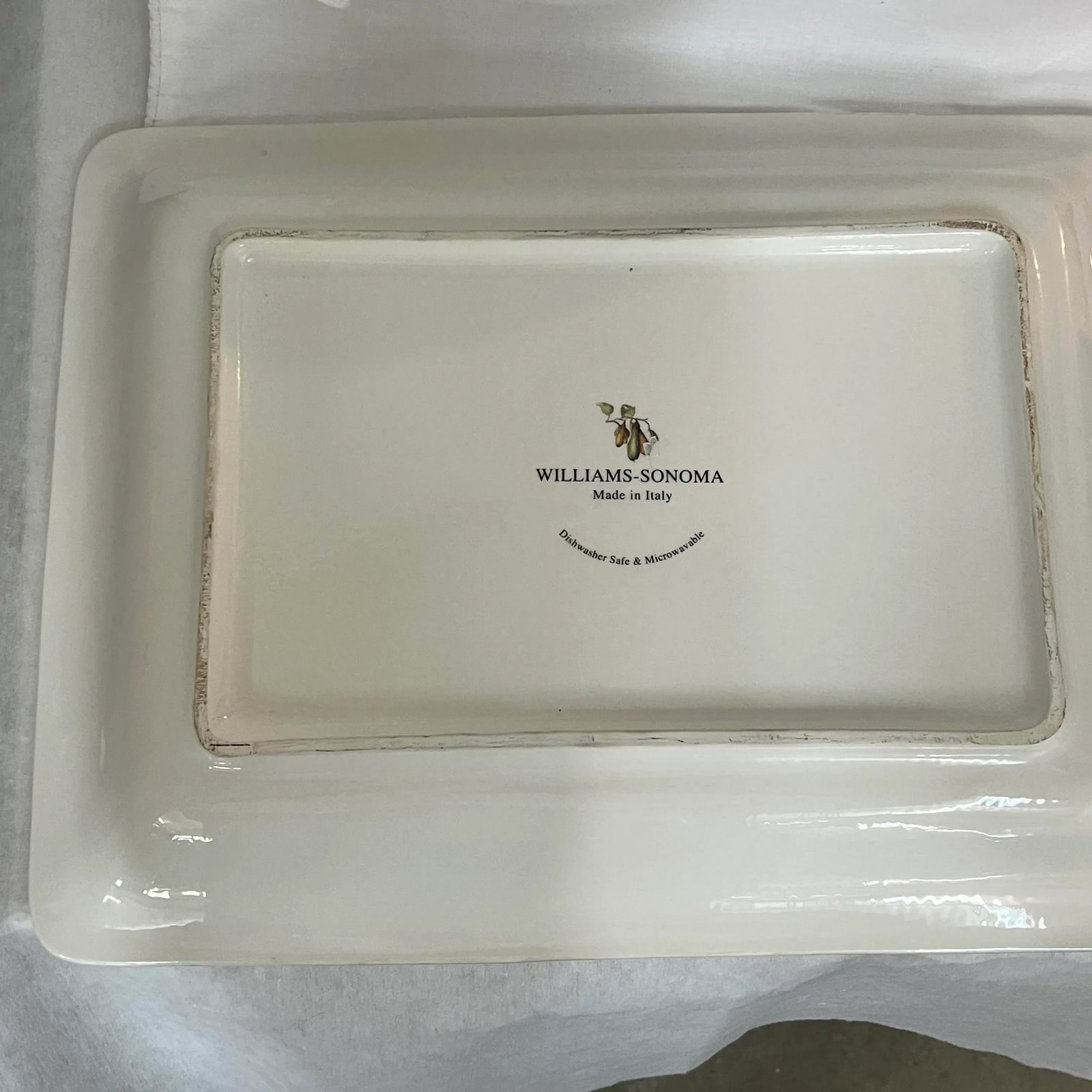 Williams-Sonoma Italian Large Tomato/Zucchini Pattern Platter / Serving Bowl - 4