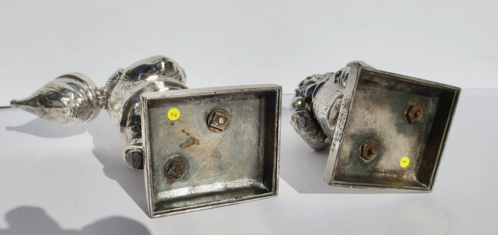 Mr. Punch Lighters Silverplate Circa 1900 -A Pair of Two - 6