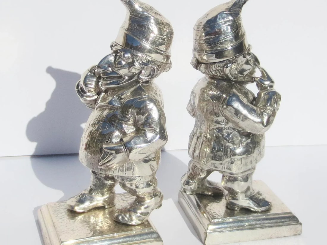 Mr. Punch Lighters Silverplate Circa 1900 -A Pair of Two - 7