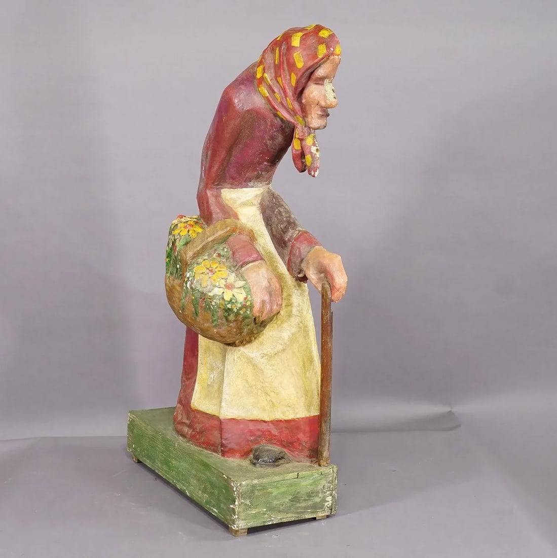 Antique Fairground Paper Mache Sculpture of a Witch or Farmer's Wive - 2