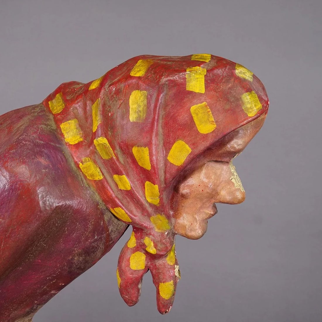 Antique Fairground Paper Mache Sculpture of a Witch or Farmer's Wive - 4