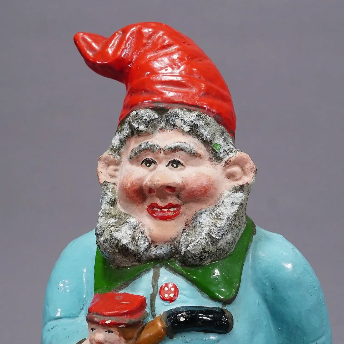 Large Terracotta Garden Gnome With Pipe, Germany Ca. 1920s - 2