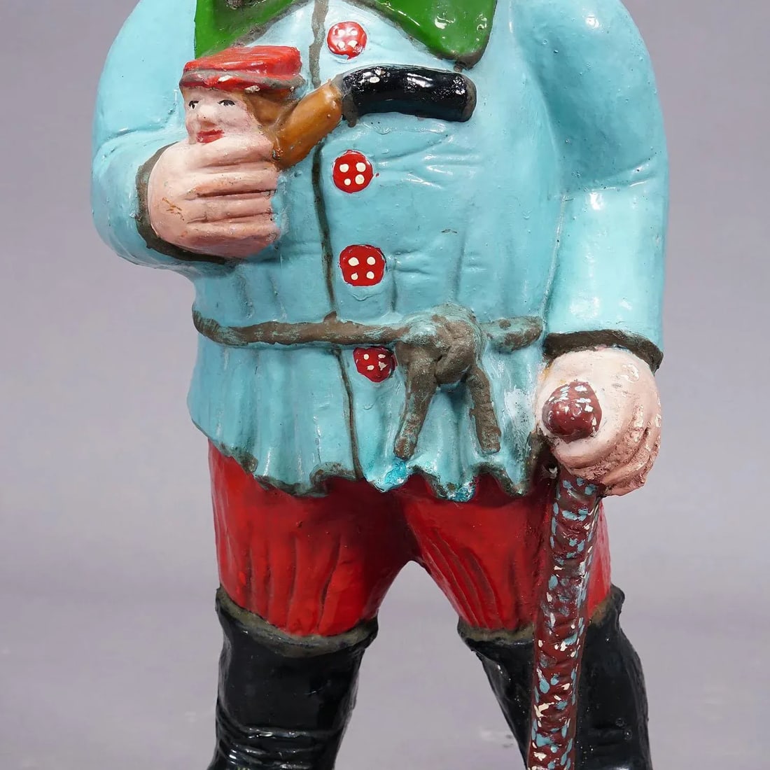 Large Terracotta Garden Gnome With Pipe, Germany Ca. 1920s - 5