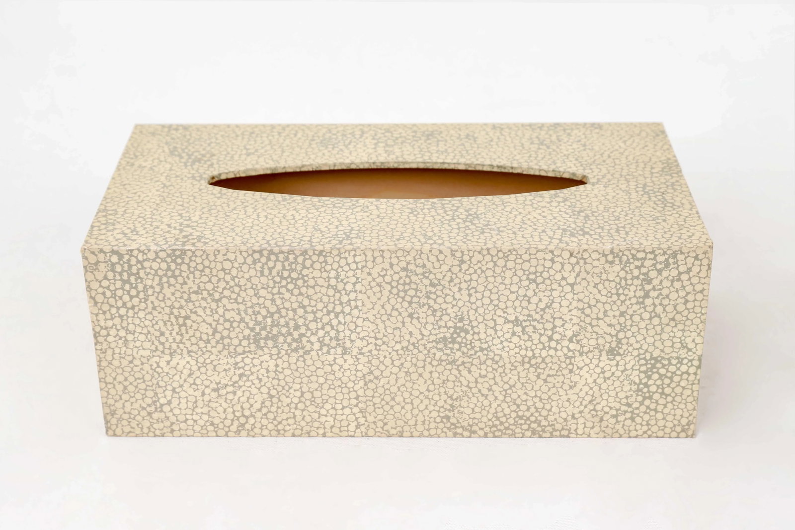 1990s Contemporary Faux Sharkskin Long Rectangular Tissue Box Cover - 2