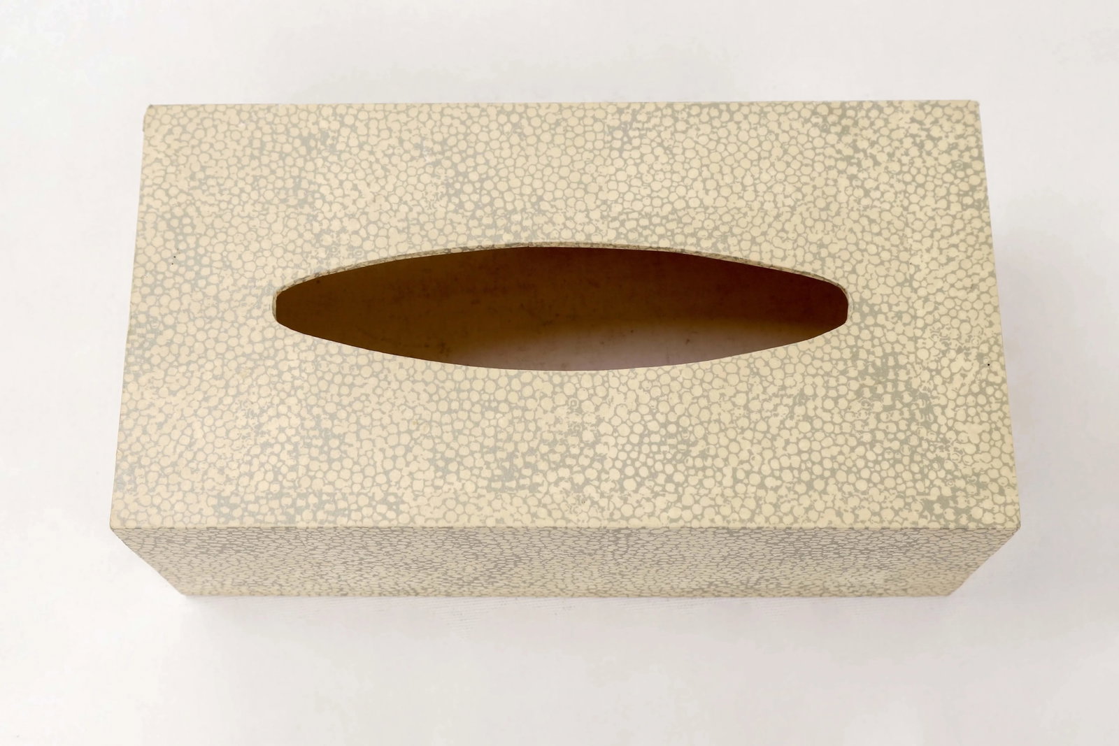 1990s Contemporary Faux Sharkskin Long Rectangular Tissue Box Cover - 6