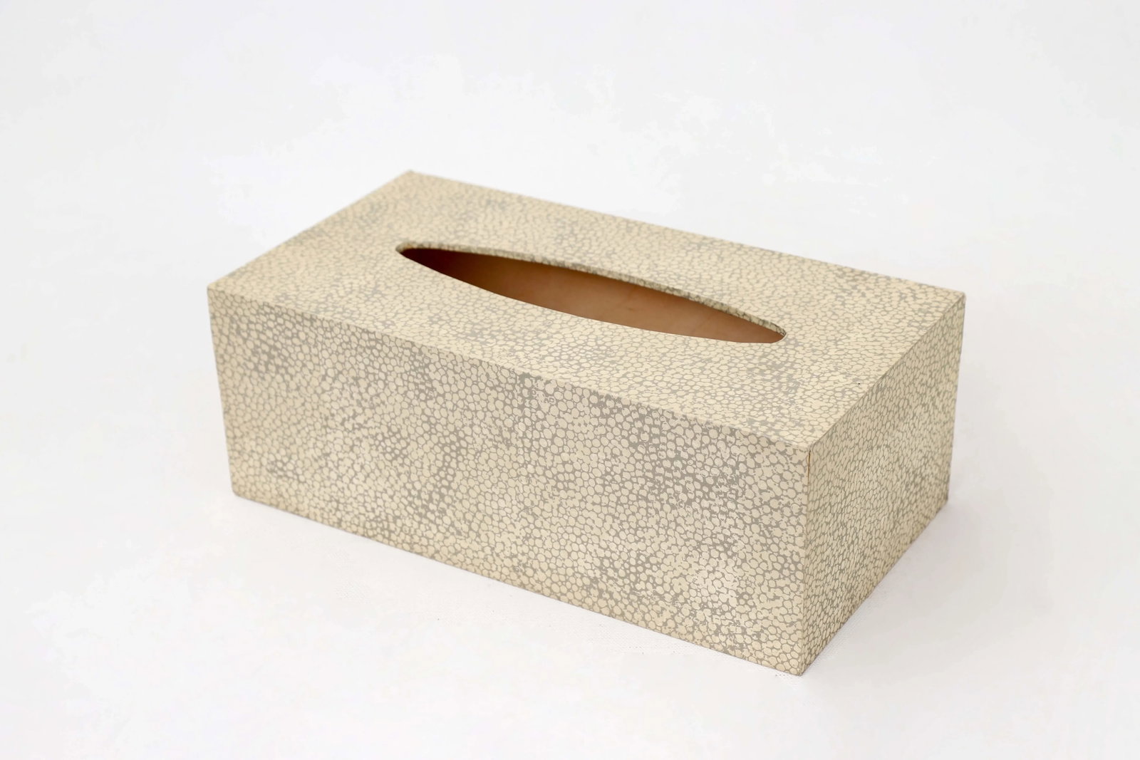 1990s Contemporary Faux Sharkskin Long Rectangular Tissue Box Cover - 8
