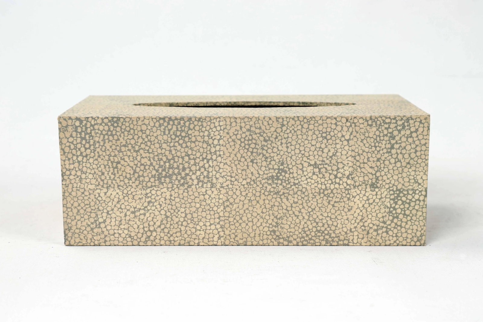 1990s Contemporary Faux Sharkskin Long Rectangular Tissue Box Cover - 9