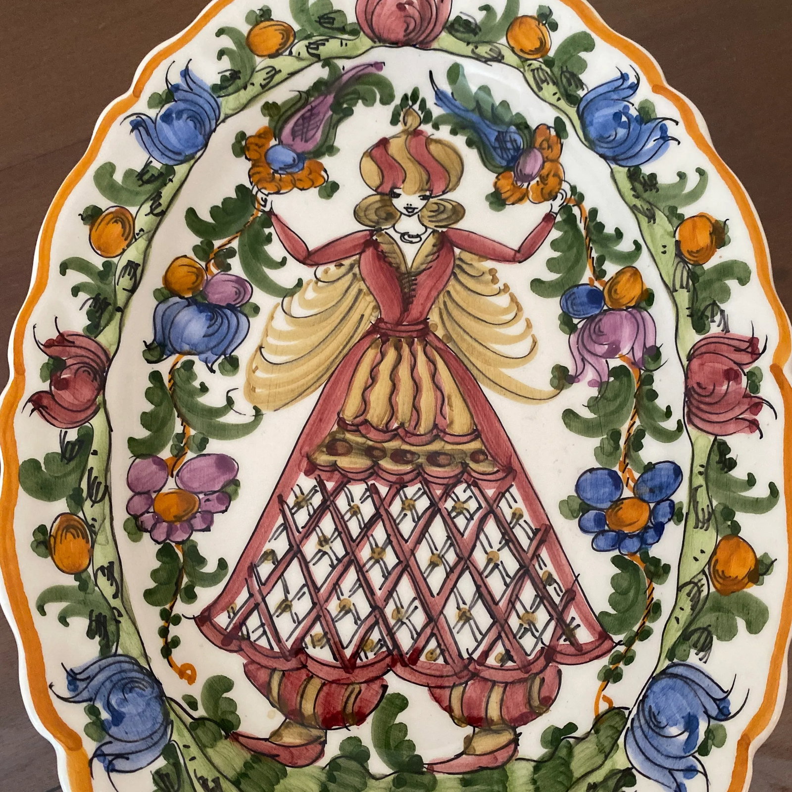 1970s Italian Pottery Hand Painted Hanging Decorative Dish - 3