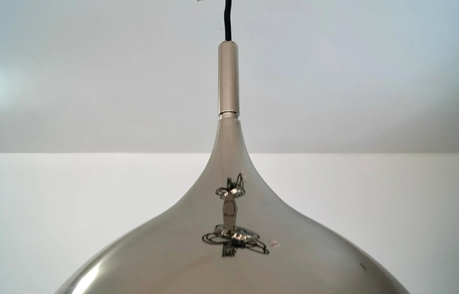 Mid-Century Modern Style Jonathan Adler Nickel & Glass Pendant - Brand New - 8