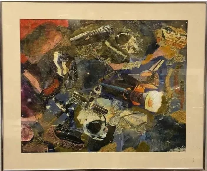 Orbit of Invention - Late 20th Century Mixed Media Signed on the Bottom, Framed - 2