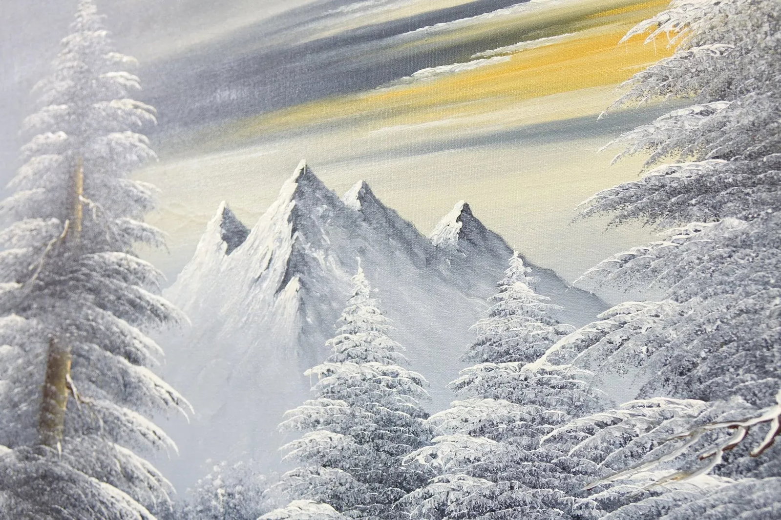 Mid 20th Century Mountain Silence" - Original Oil on Canvas Signed - 6
