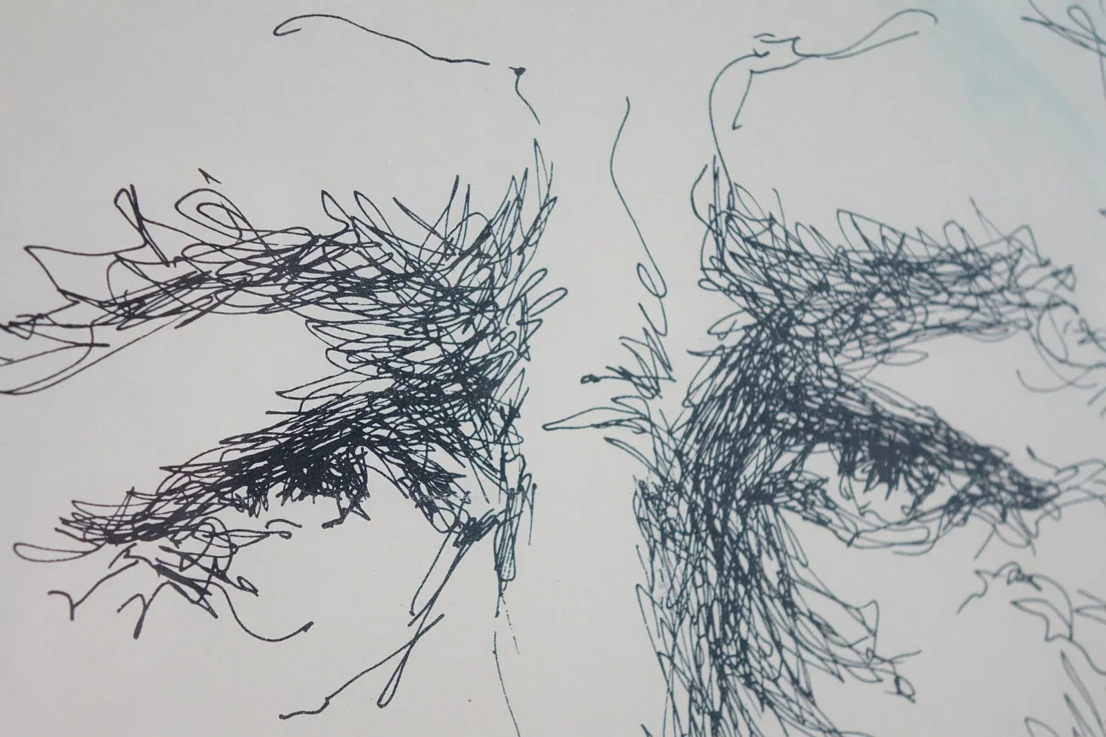 Head Study by Luis Carlos Rodriguez - Late 20th Century Original Ink on Paper Signed, Framed - 2