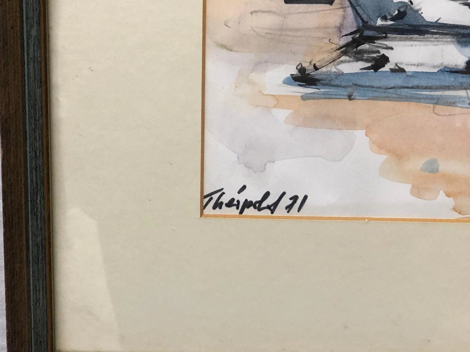 Thailand Original Watercolor 1971 Signed on the Bottom, Framed - 3