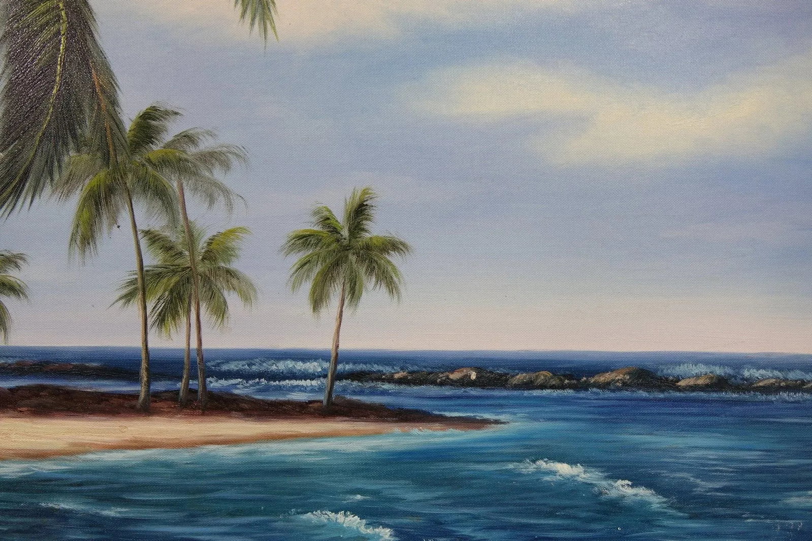 Early 20th Century Oceanscape Oil on Canvas Signed Original, Framed - 7