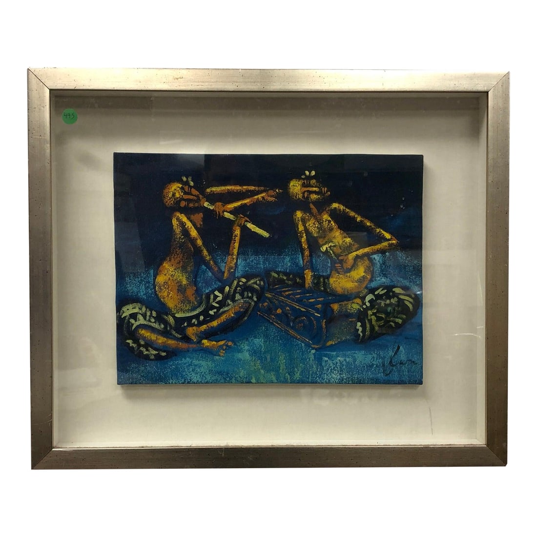 Mid 20th Century The Musicians Original Oil Painting on Canvas Board Signed: The Musicians, Original Oil Painting on Canvas Board, Signed – 23.5" x 19.5" Celebrate the rhythm of life with The Musicians, an original oil painting on canvas board, beautifully signed by the