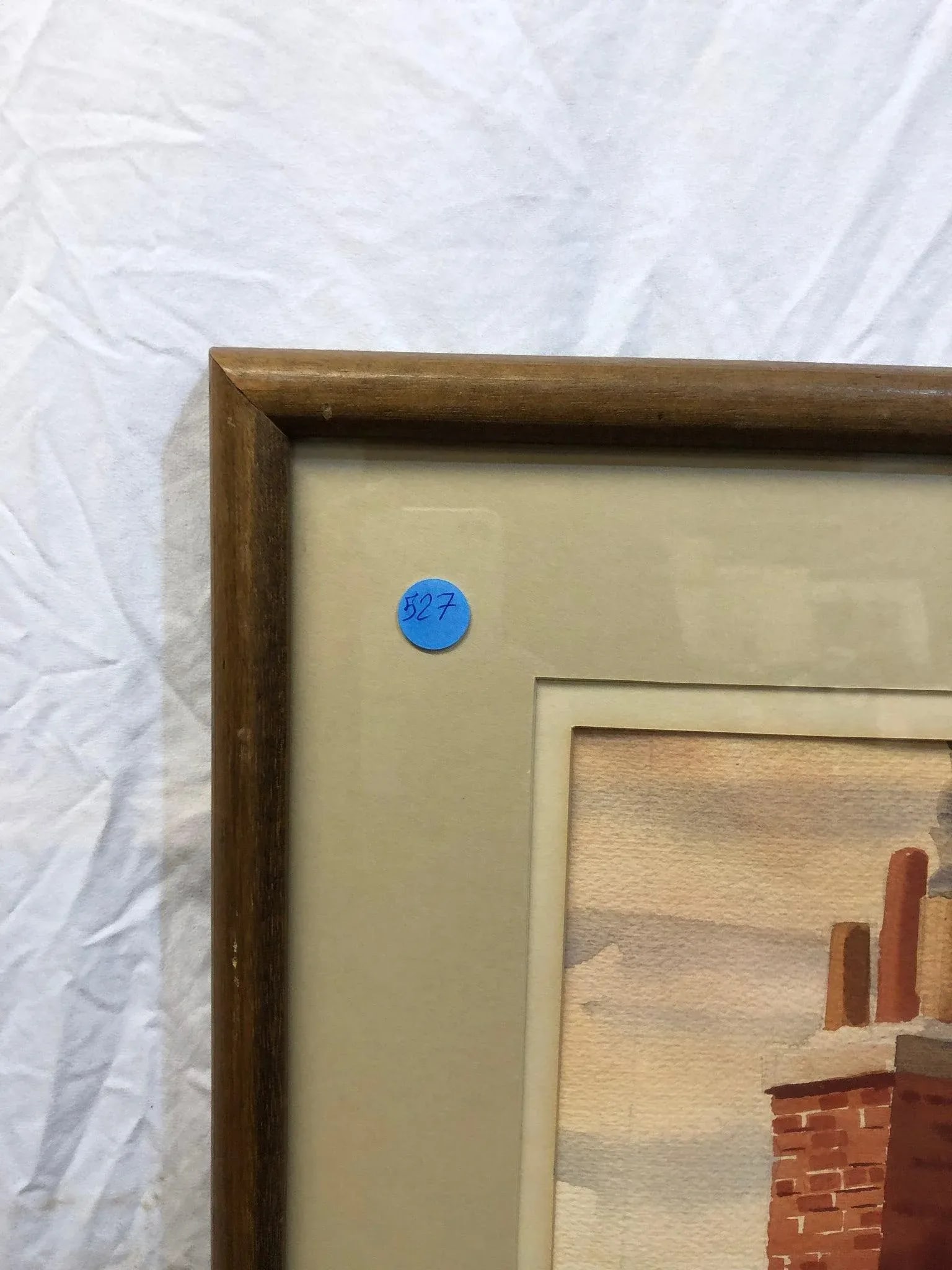 The Rooftops - 1980 Original Watercolor Painting on Paper, Signed, Framed - 4
