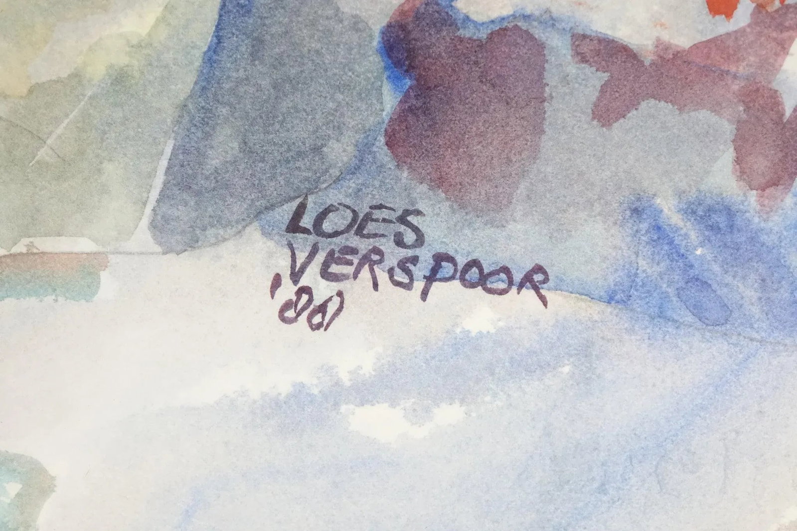 Late 20th Century Horse Jockey Original Loes Verspoor Watercolor Painting Signed - 3