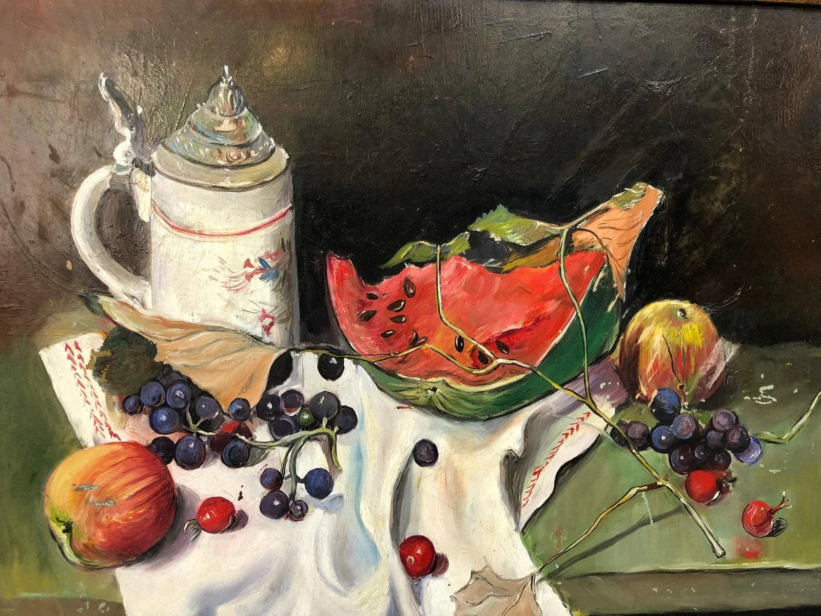 Mid 20th Century Still Life Original Oil Painting on Board - 5