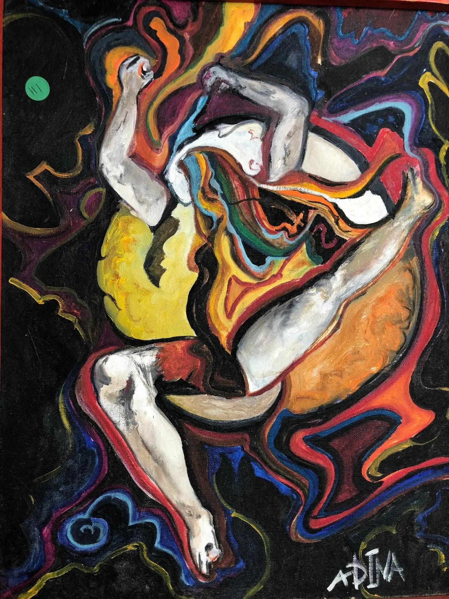 Abstract Oil on Canvas Signed on the Bottom - 5