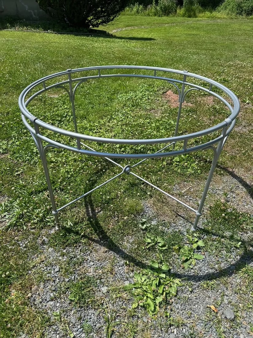 1980s Silver Powder Coated Patio Dining Table & 4 Chairs - 4
