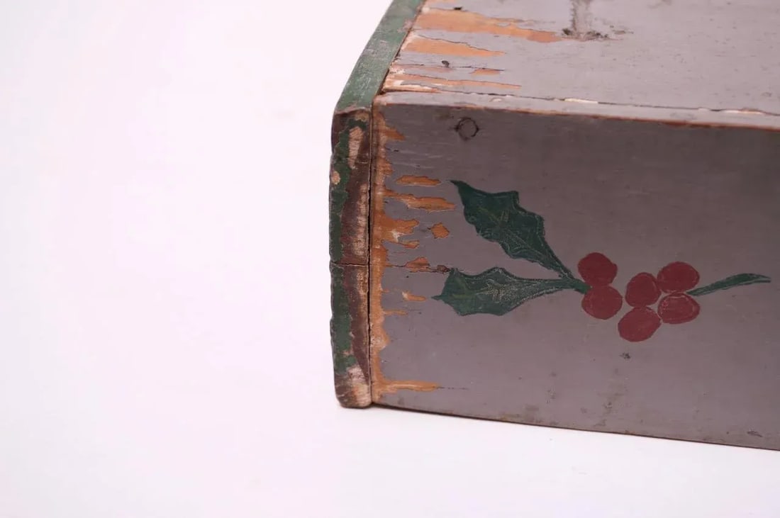 19th Century Folk Art Hand-Painted Shave Box / Caddy - 11