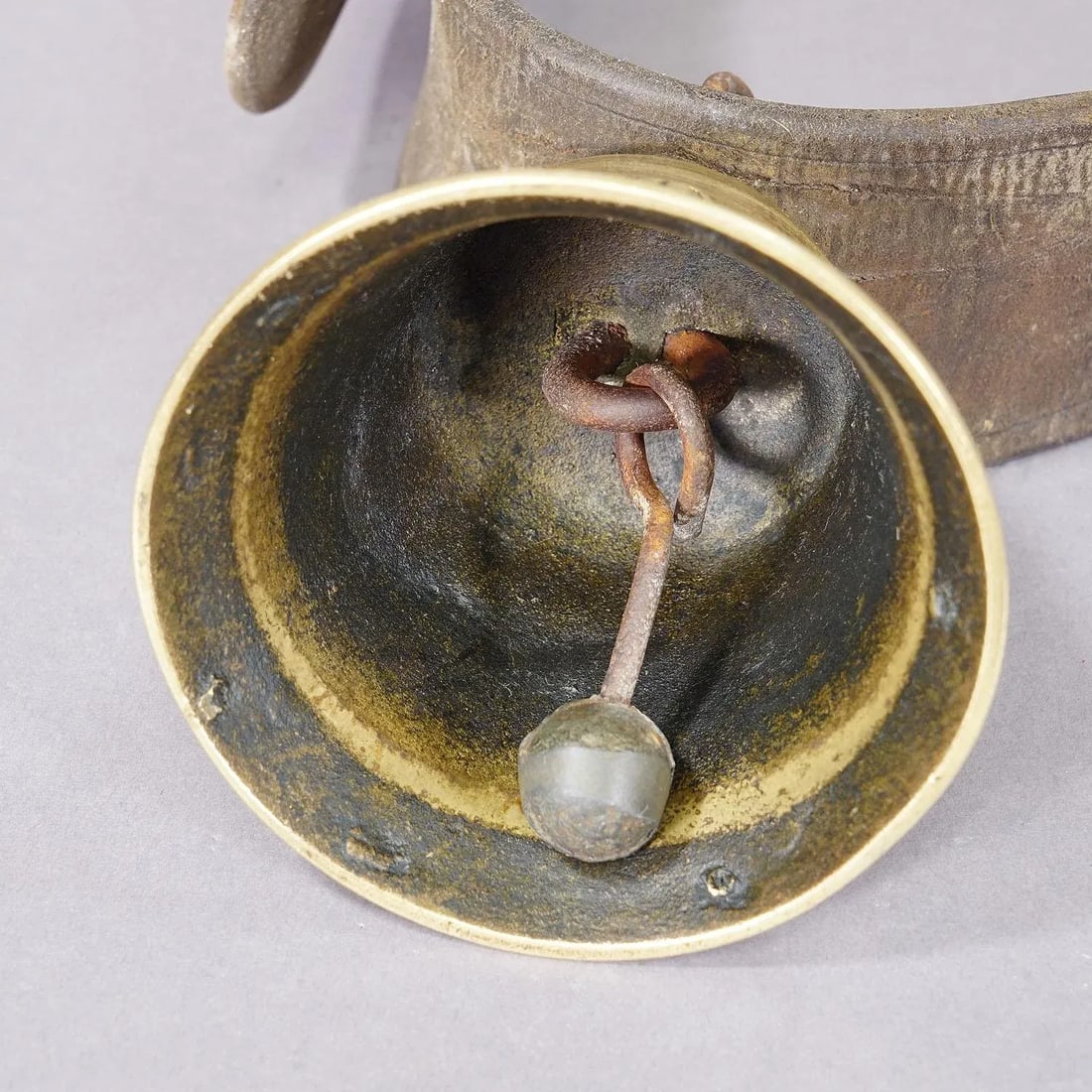 Antique Casted Bronze Cattle Bell Made in Switzerland Ca. 1900s - 7
