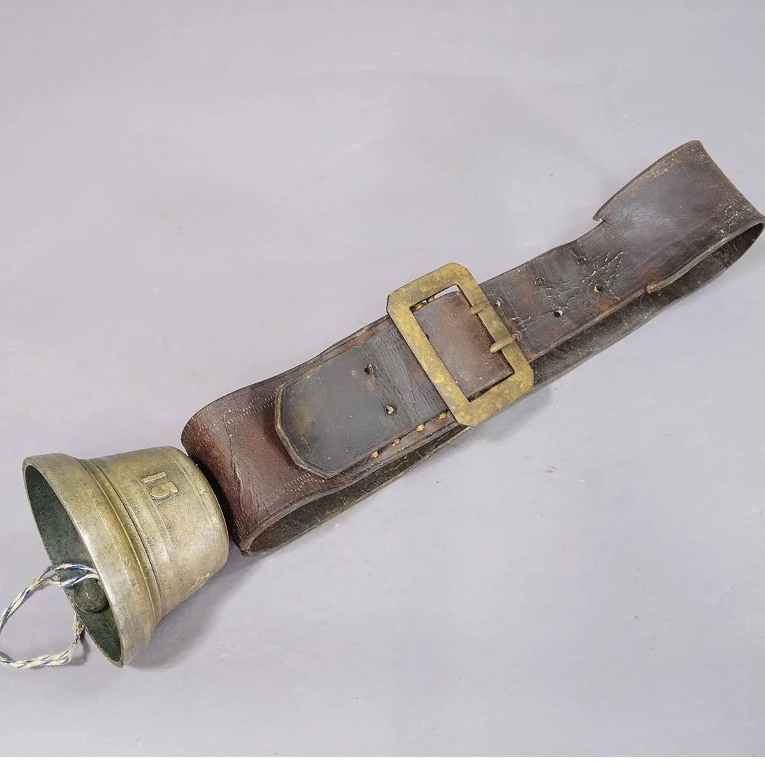 Antique Swiss Casted Bronze Cattle Bell Ca. 1900s - 3