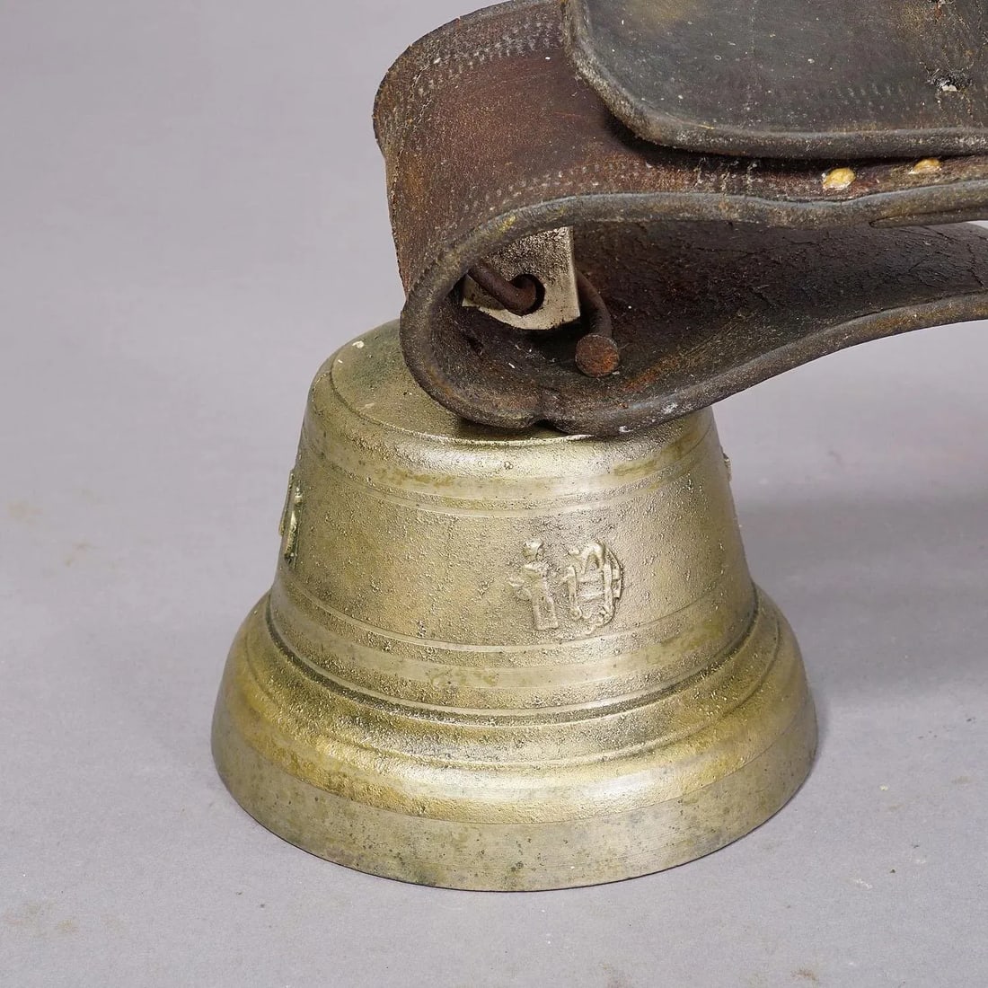 Antique Swiss Casted Bronze Cattle Bell Ca. 1900s - 4