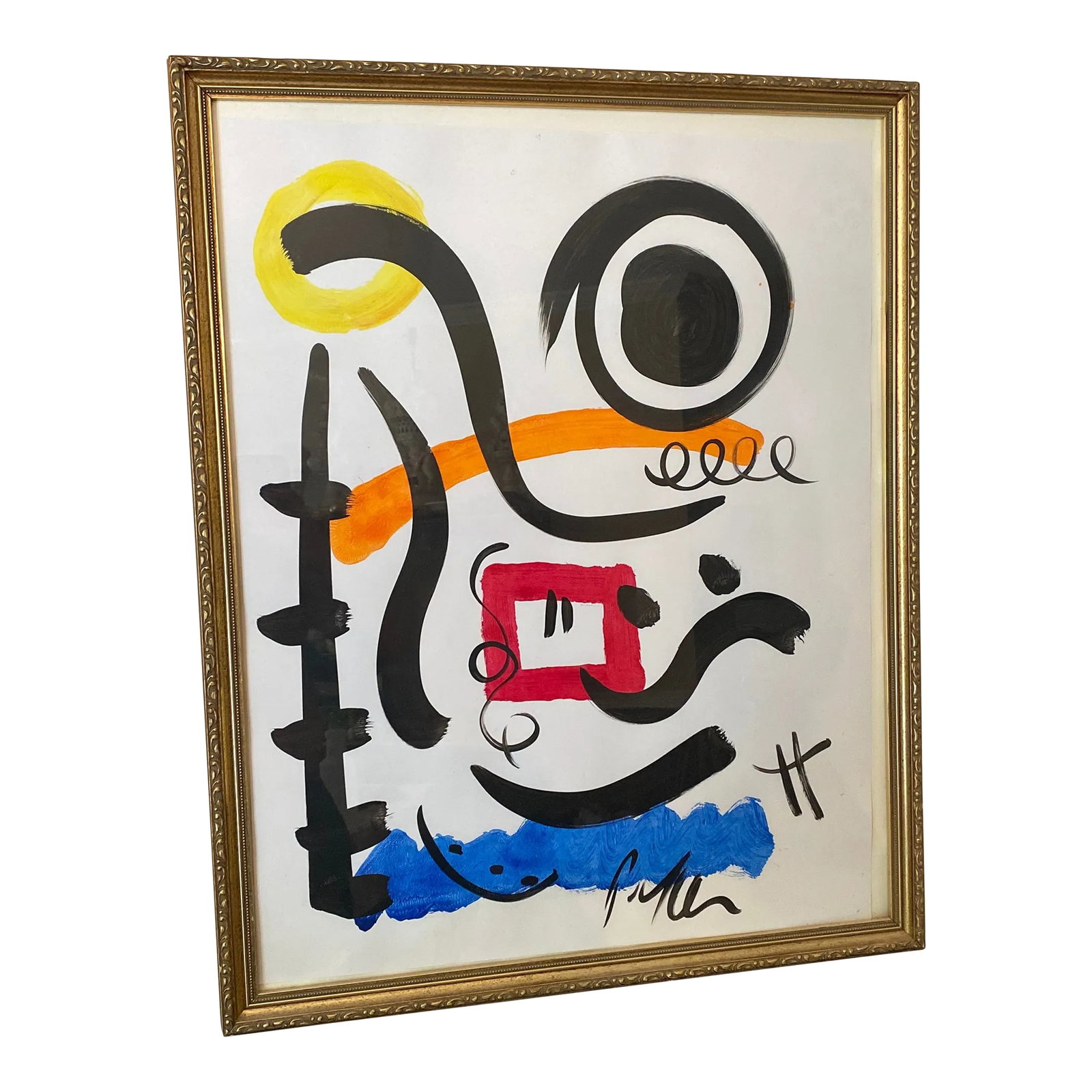 1970s Original Peter Keil Miro Style Abstract Framed Painting (1 of 9)