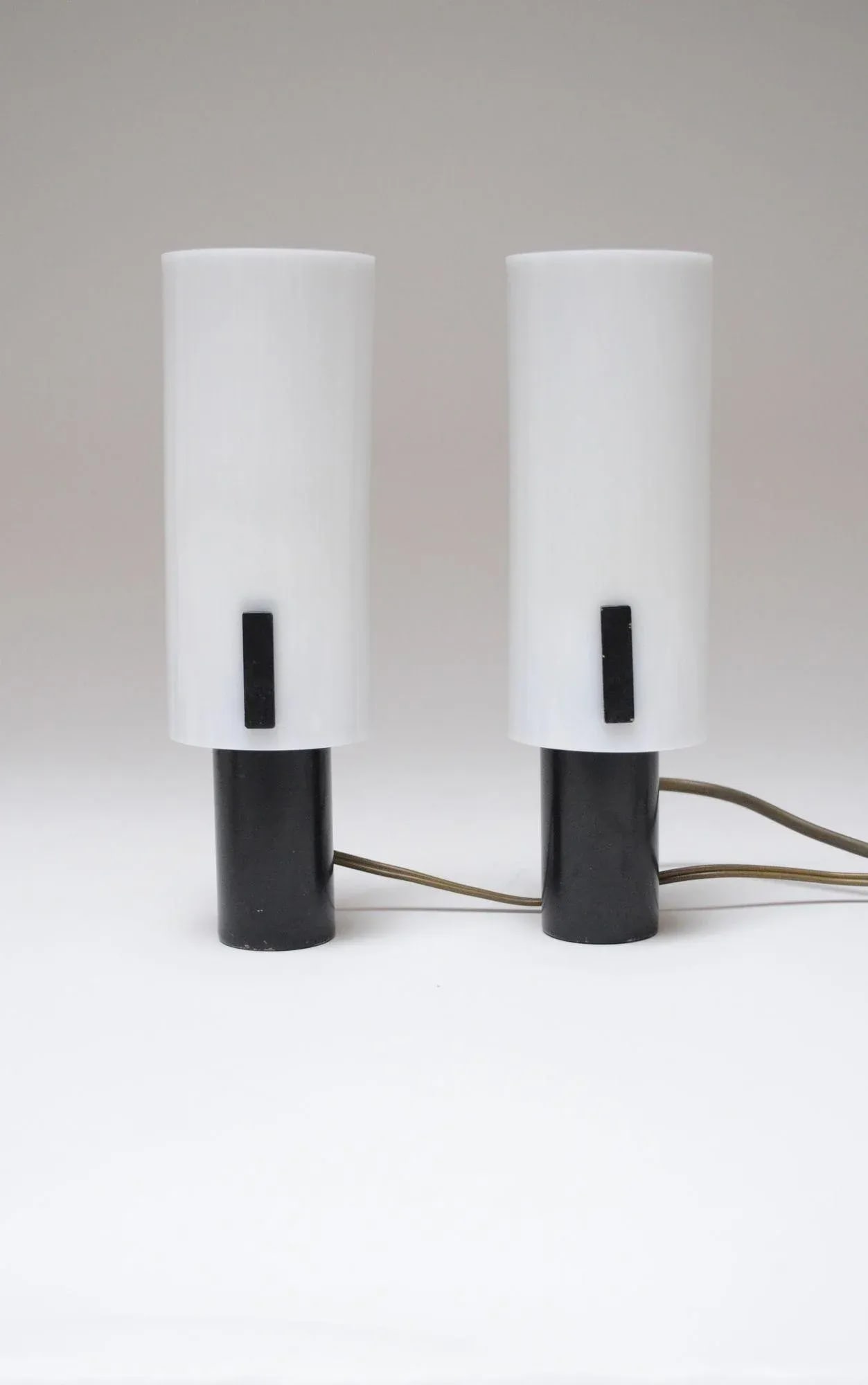 Pair of Vintage Italian Acrylic and Metal Wall Scones/Table Lamps by Stilux - 2