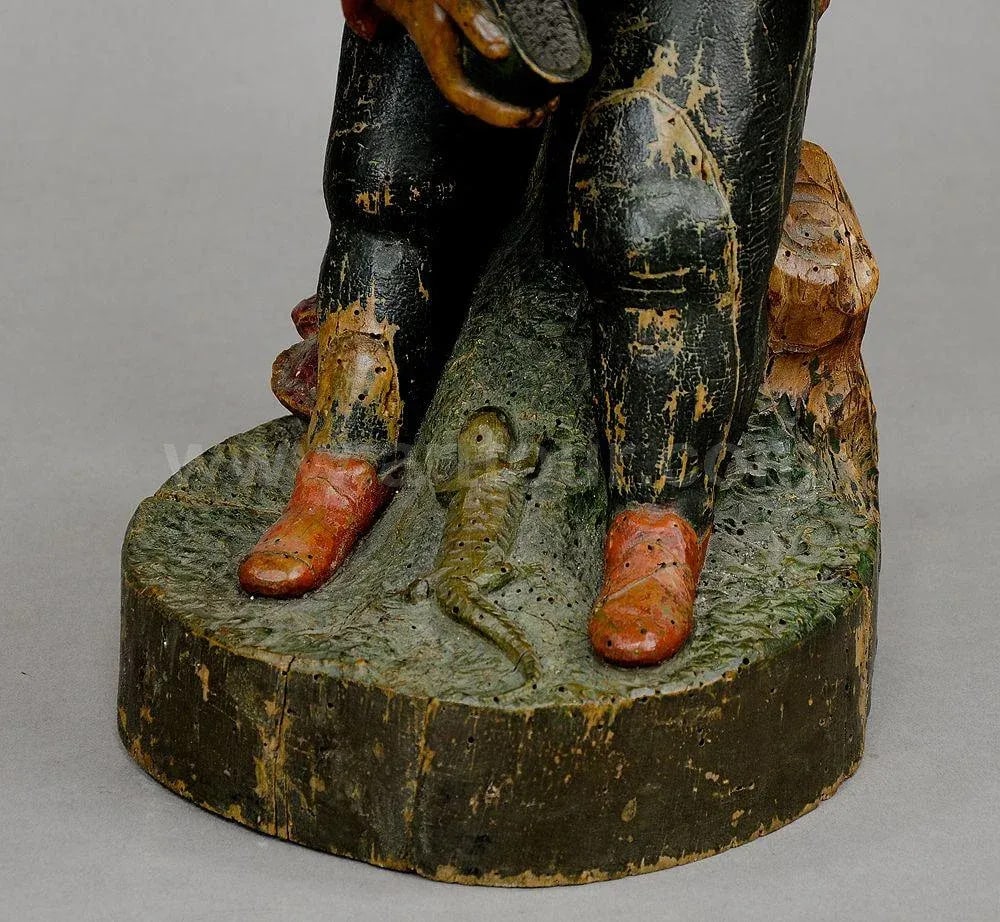 Carving of a Dwarf With Snuffbox 19th Century - 3