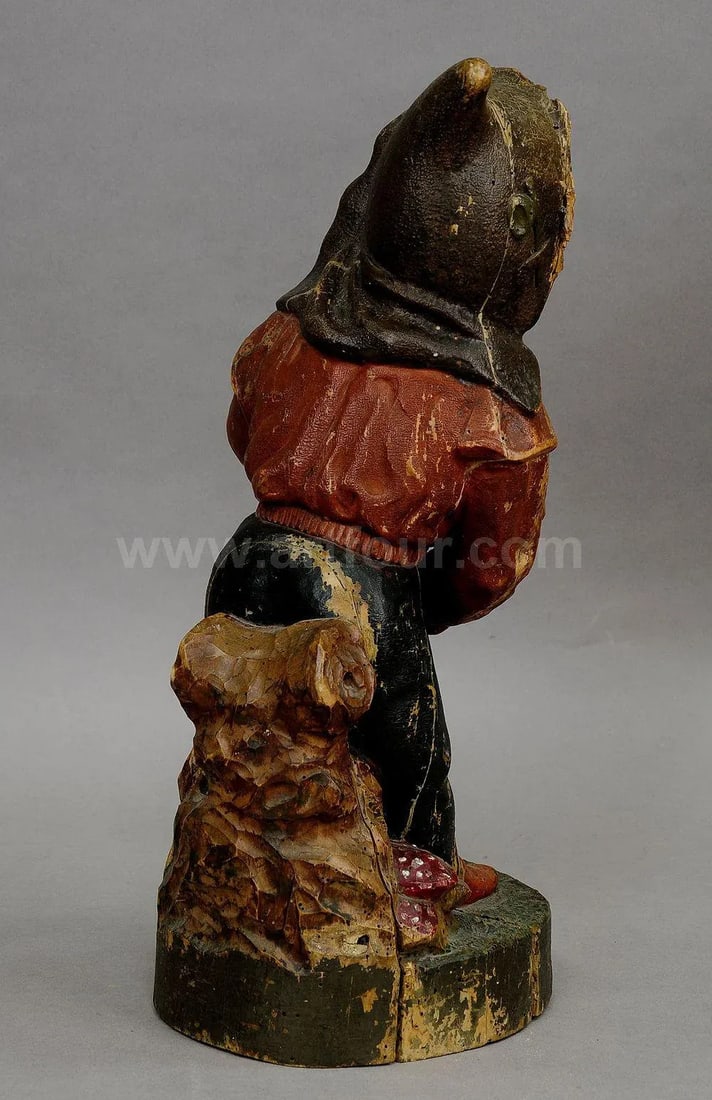 Carving of a Dwarf With Snuffbox 19th Century - 5