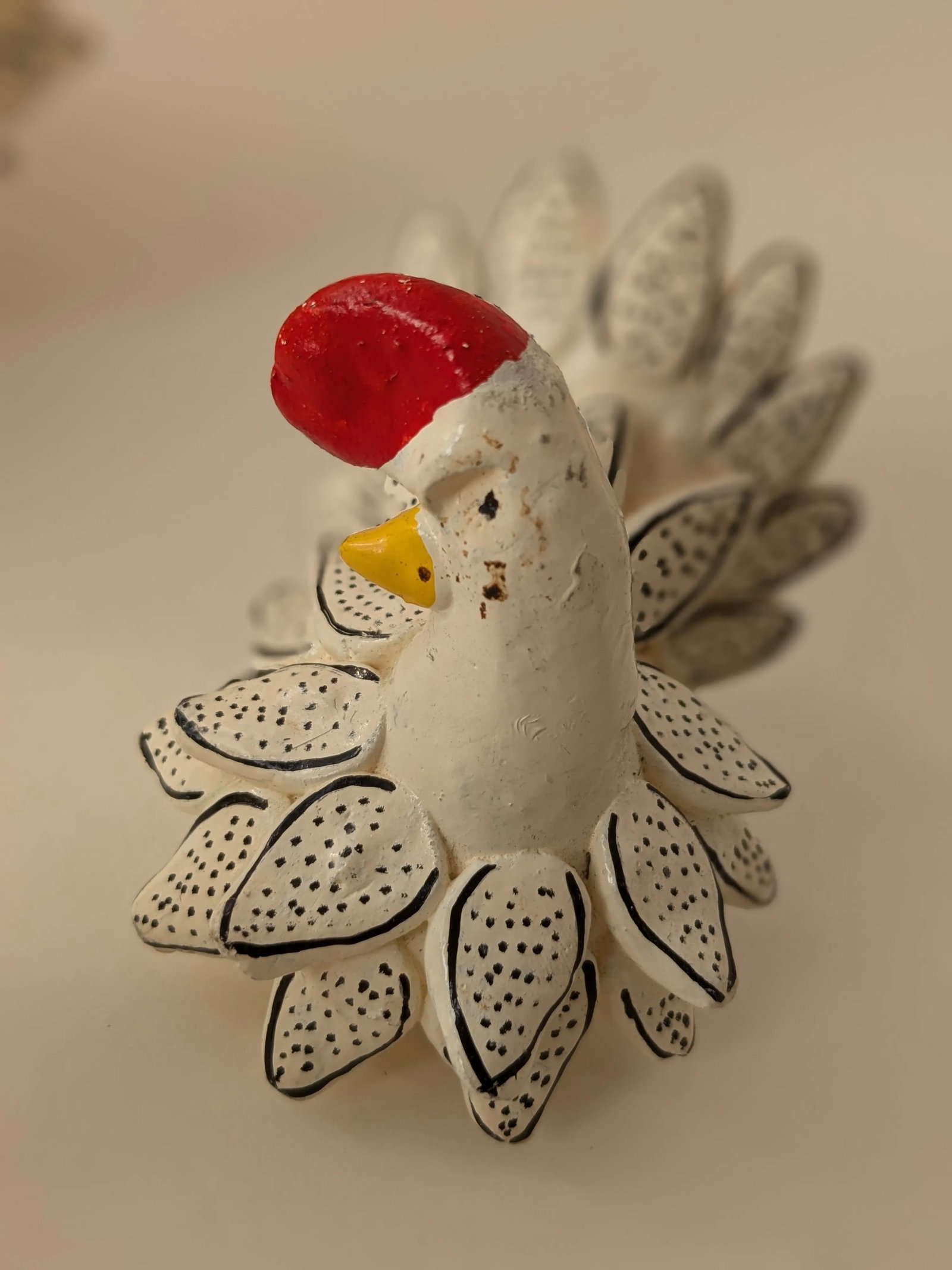 Set of 7 South American Clay Folk Art Chickens – Hand-Painted - 7
