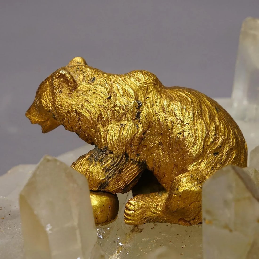 Pair Antique Vienna Bronce Bears on a Crystal Rock - 11