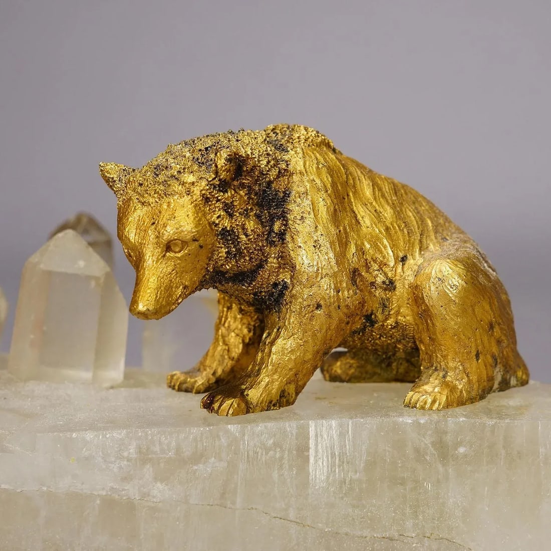 Pair Antique Vienna Bronce Bears on a Crystal Rock - 9