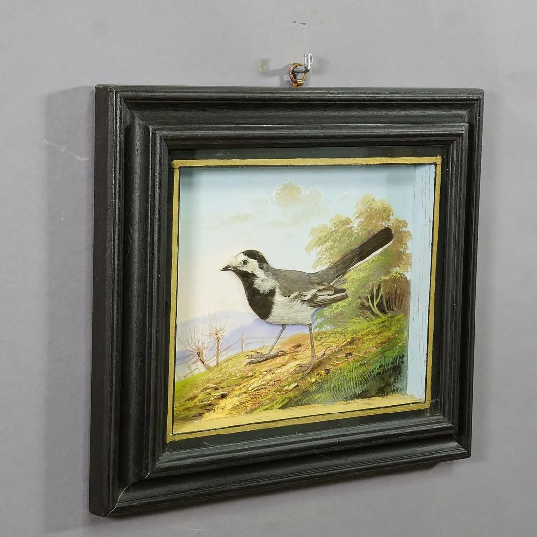 Victorian Taxidermy Diorama With White Wagtail Ca. 1900 - 2