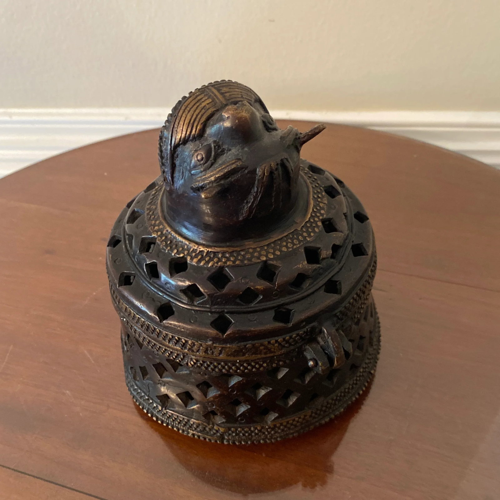 1970s Vintage Asian Bronze Incense Burner/Trinket Box - 6