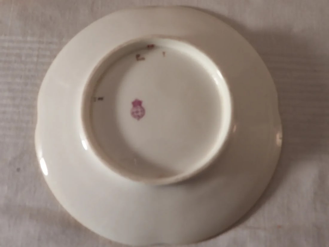 Antique Royal Worcester England Chinoiserie Floral Bisque Biscuit Jar Underplate 1888 - 12
