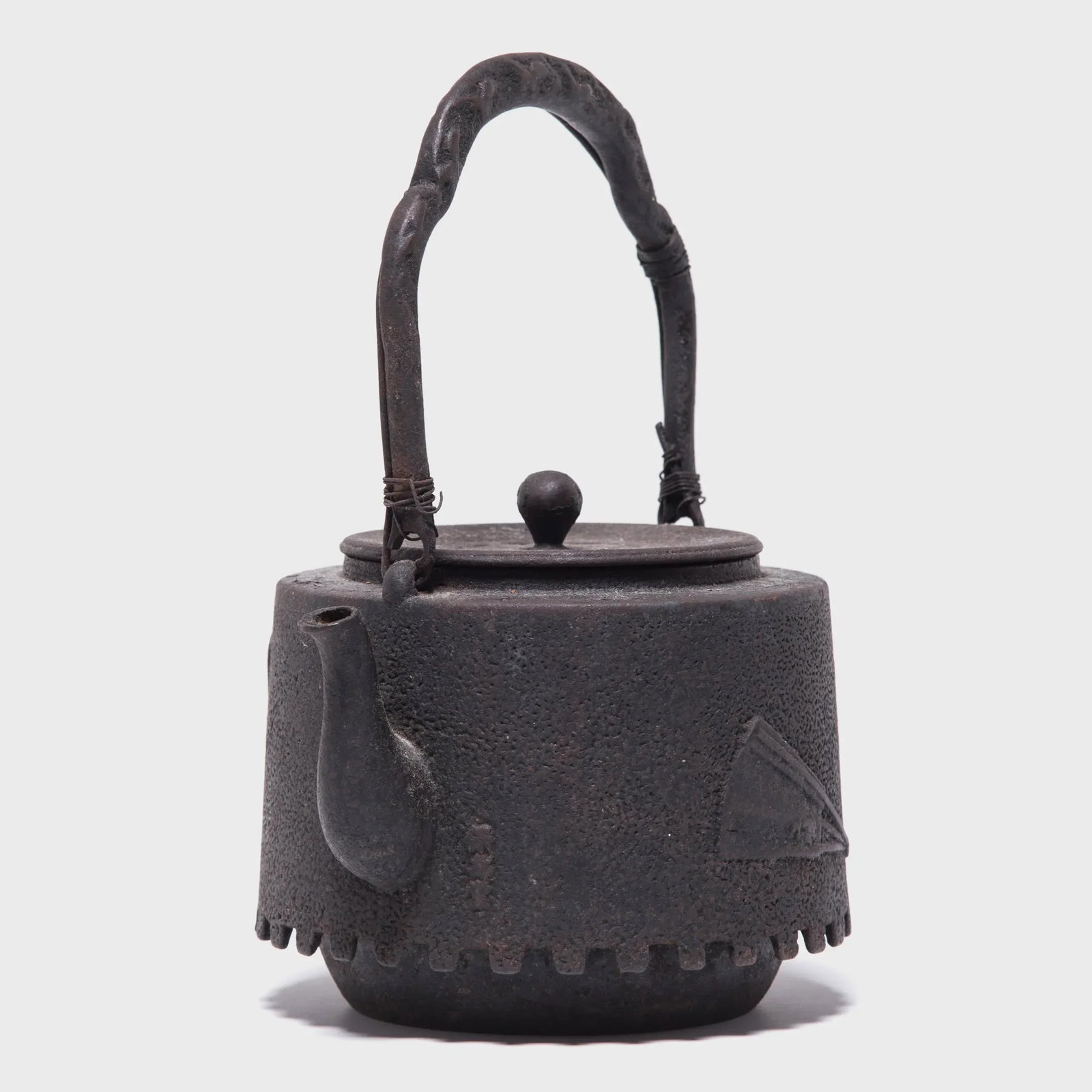 Fanning the Fire Antique Japanese Iron Teapot, C. 1920s - 3