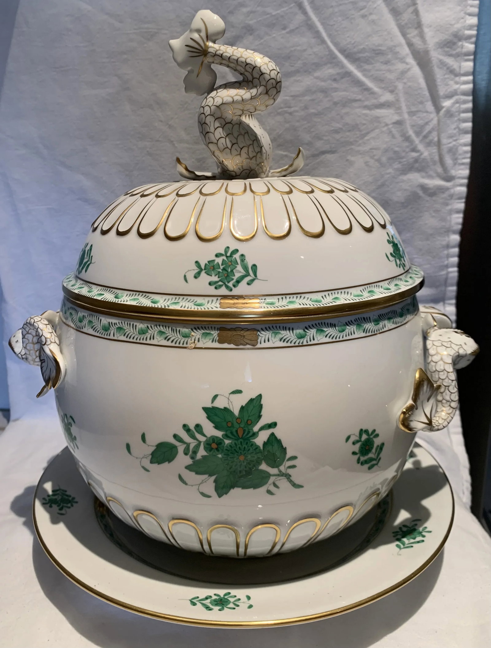 1920s Hungarian Serving Bowl & Underplate - 8