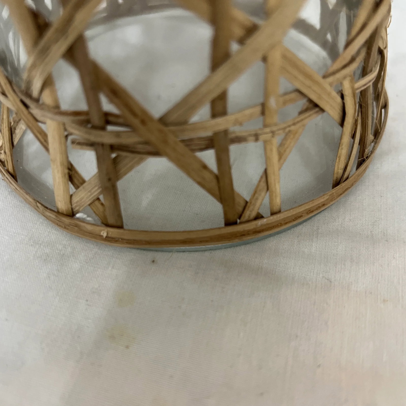 Cane and Glass Hurricane Globe Candleholder Covers - a Pair - 2