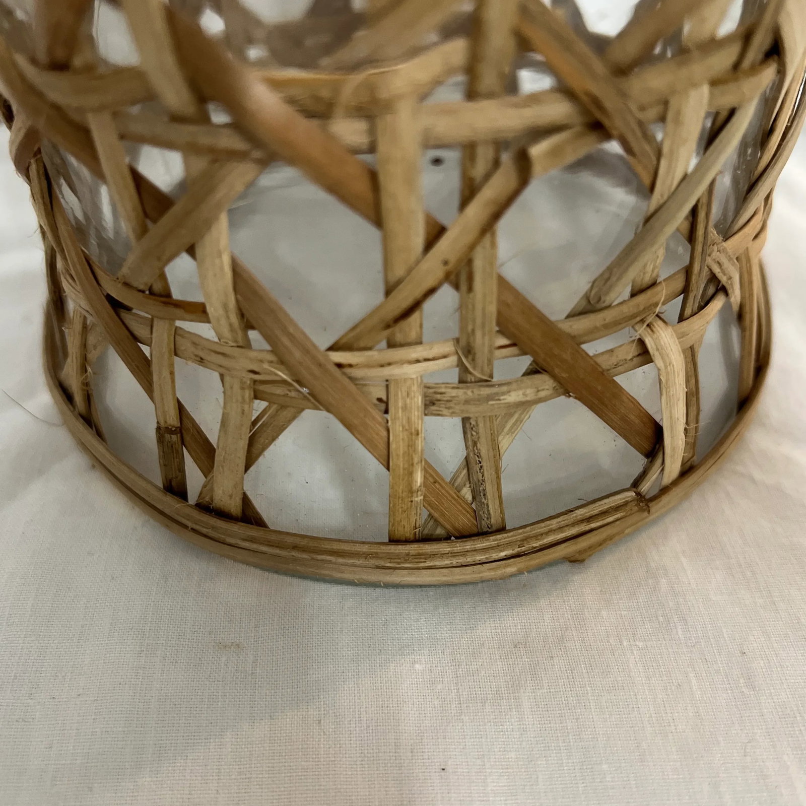 Cane and Glass Hurricane Globe Candleholder Covers - a Pair - 3